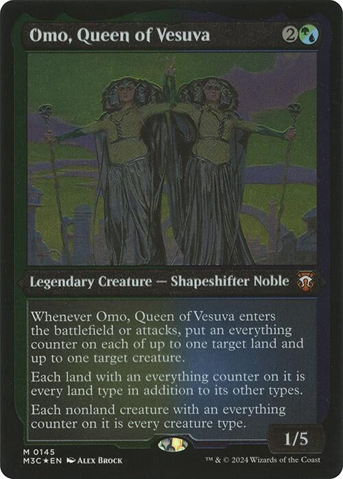 Image for Omo, Queen of Vesuva (Display Commander) - Thick Stock (145) - Magic: The Gathering