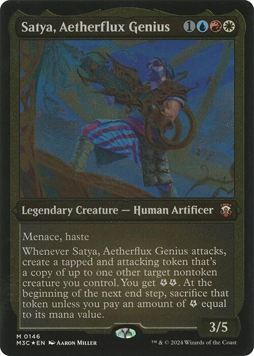 Image for Satya, Aetherflux Genius (Display Commander) - Thick Stock (146) - Magic: The Gathering
