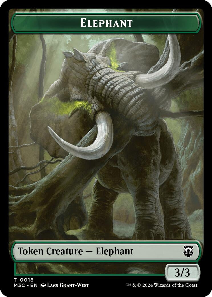 Image for Elephant // Zombie Double-Sided Token (18 // 21) - Magic: The Gathering
