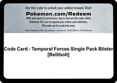 Image for Code Card - Temporal Forces Single Pack Blister [Bellibolt] (SV05: Temporal Forces) (TEF) - Pokemon