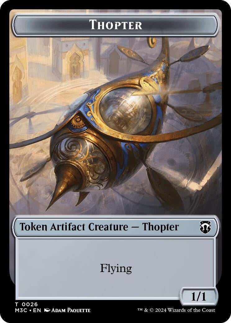 Image for Thopter (Ripple Foil) // Copy Double-Sided Token (26 // 1) - Magic: The Gathering