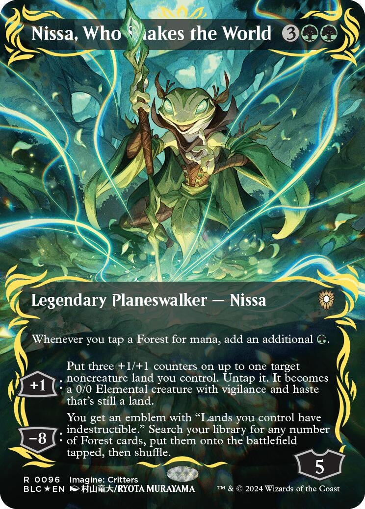 Image for Nissa, Who Shakes the World (Borderless) (Raised Foil) (96) - Magic: The Gathering
