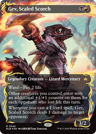 Image for Gev, Scaled Scorch (Borderless) (Raised Foil) (349) - Magic: The Gathering