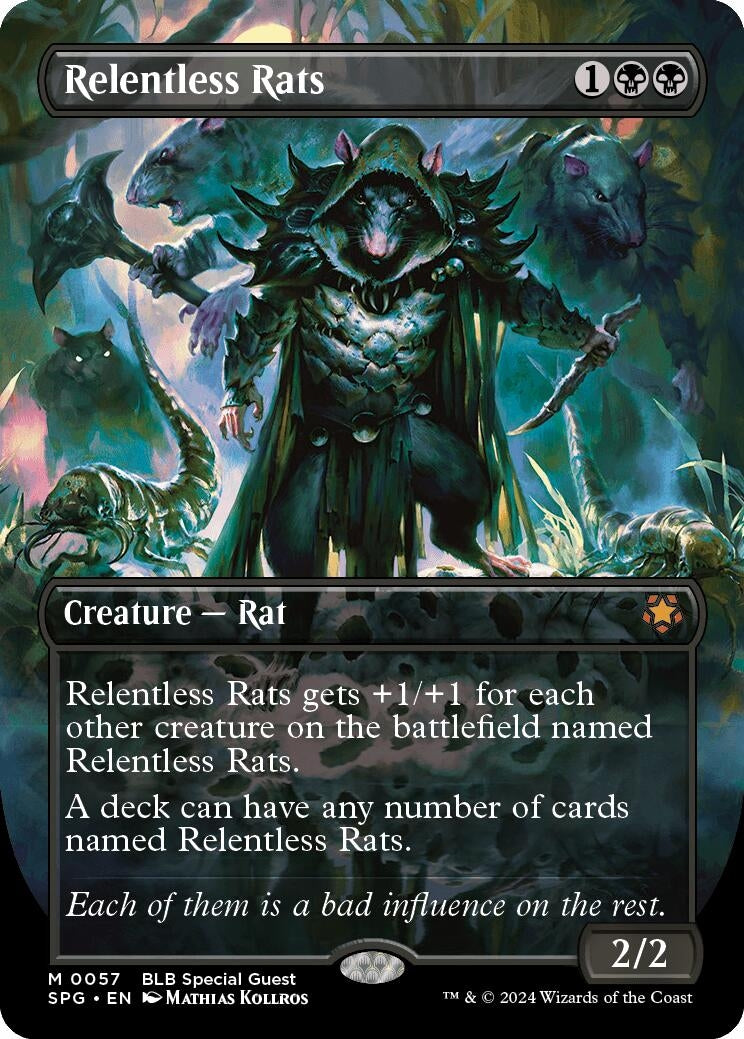 Image for Relentless Rats (Borderless) (57) (Special Guests) - Magic: The Gathering