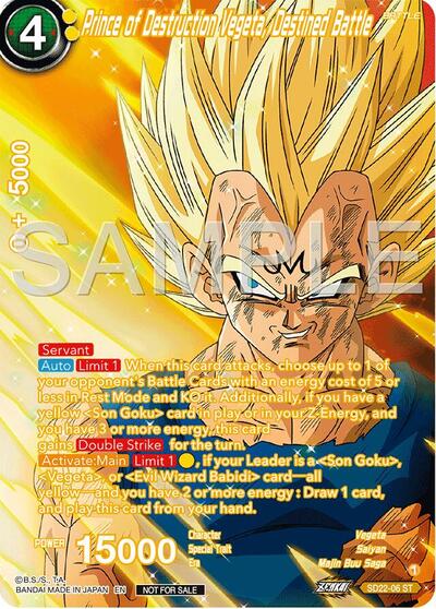 SD22-06  - Prince of Destruction Vegeta, Destined Battle (Premium Alt-Art Card Set 2024 Vol.2)