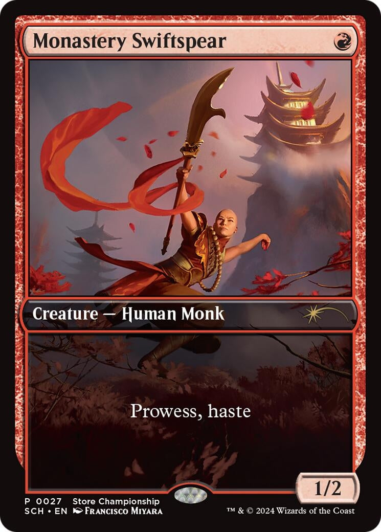 Image for Monastery Swiftspear (27) (Game Day & Store Championship Promos) - Magic: The Gathering