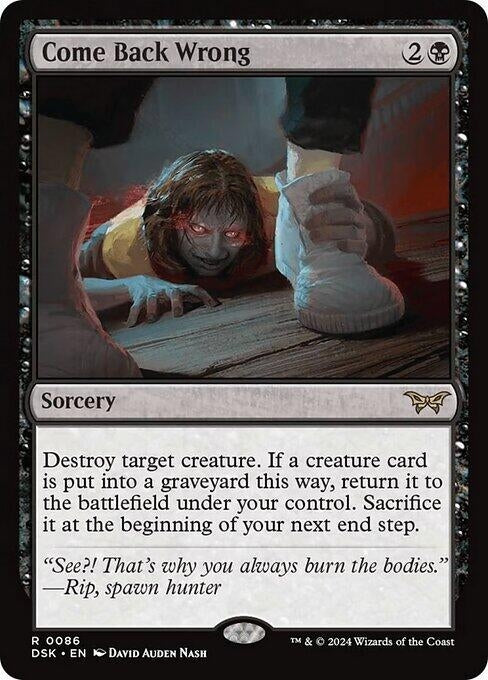 Image for Come Back Wrong (0086) (86) - Magic: The Gathering
