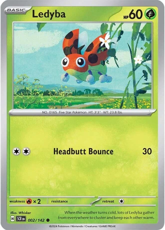 Image for Ledyba (002/142) (SV07: Stellar Crown) (SCR) - Pokemon
