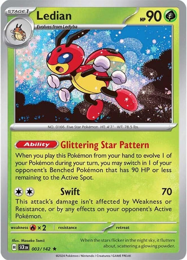 Image for Ledian (003/142) (SV07: Stellar Crown) (SCR) - Pokemon