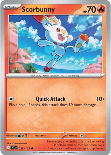 Image for Scorbunny (026/142) (SV07: Stellar Crown) (SCR) - Pokemon