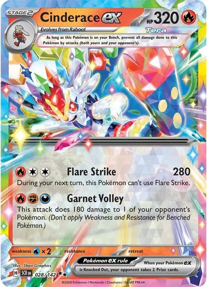 Cinderace ex (028/142) (SV07: Stellar Crown)