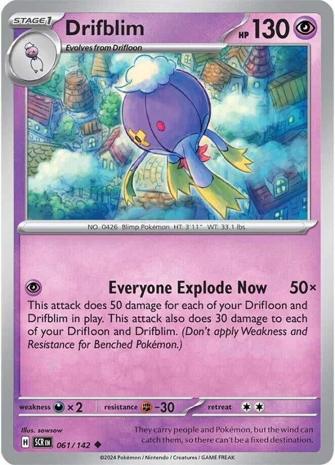 Image for Drifblim (061/142) (SV07: Stellar Crown) (SCR) - Pokemon