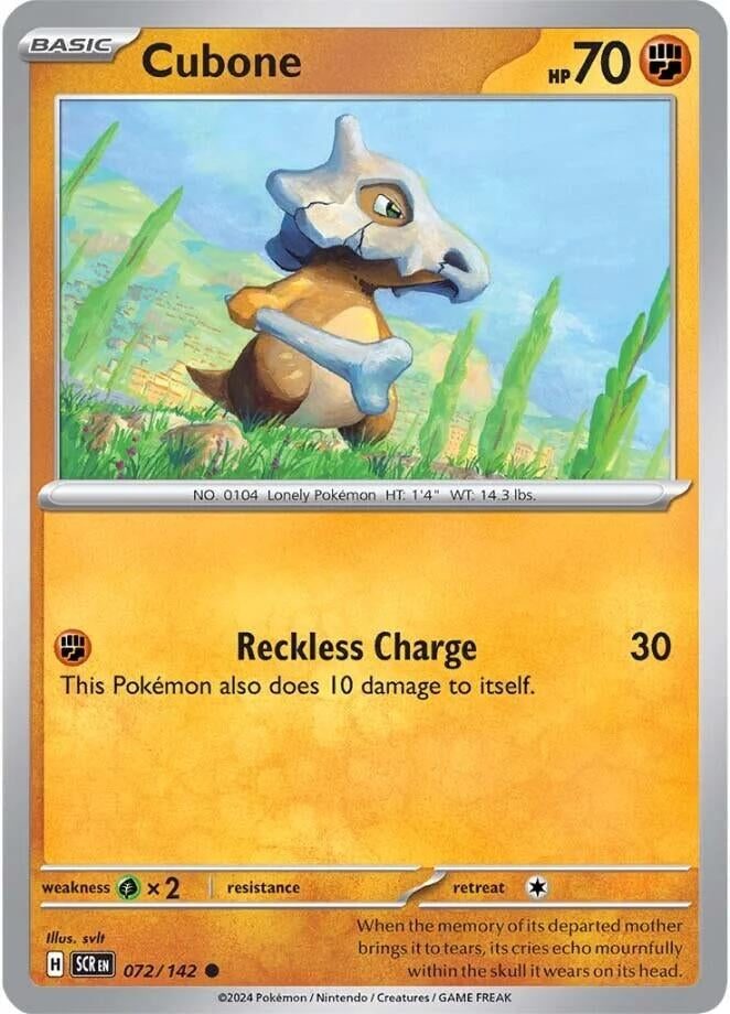Image for Cubone (072/142) (SV07: Stellar Crown) (SCR) - Pokemon