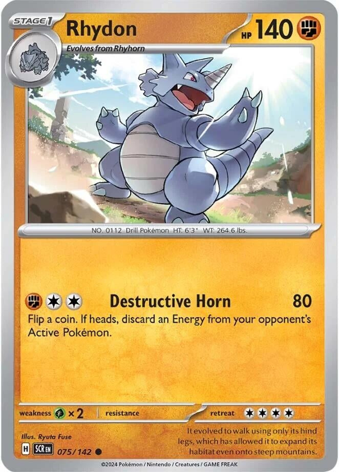 Image for Rhydon (075/142) (SV07: Stellar Crown) (SCR) - Pokemon