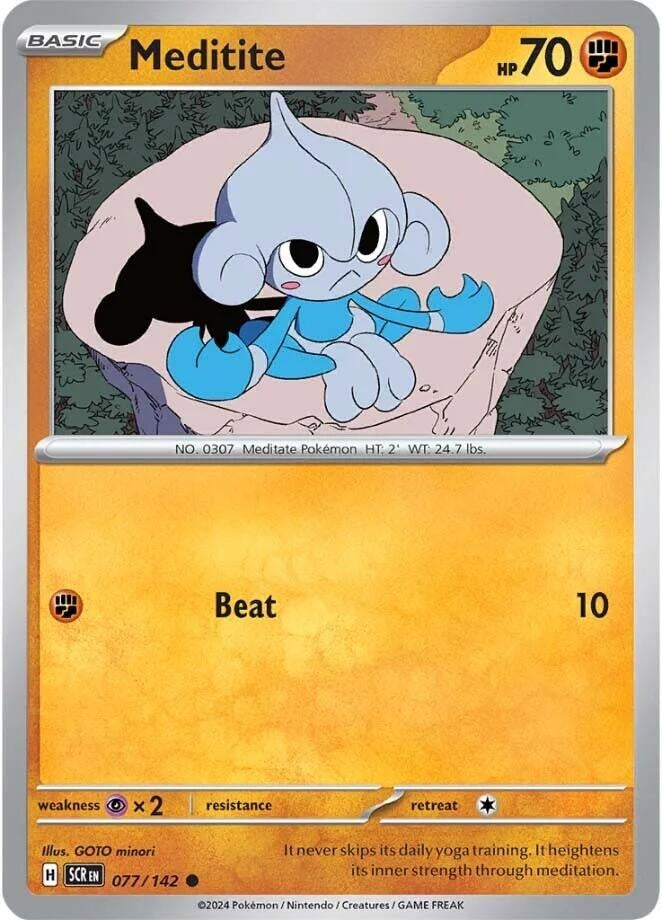 Image for Meditite (077/142) (SV07: Stellar Crown) (SCR) - Pokemon