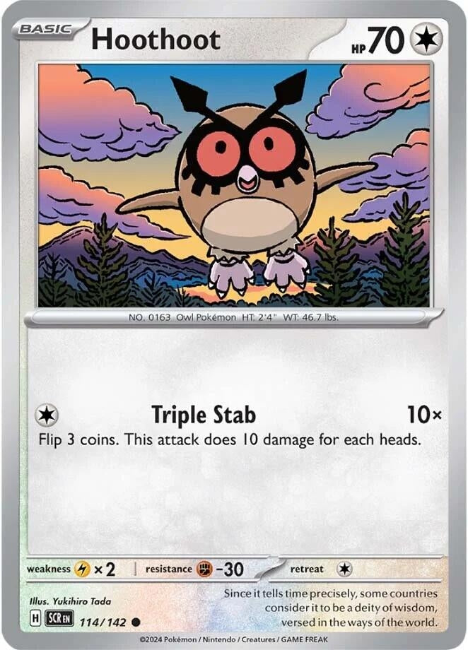Image for Hoothoot (114/142) (SV07: Stellar Crown) (SCR) - Pokemon