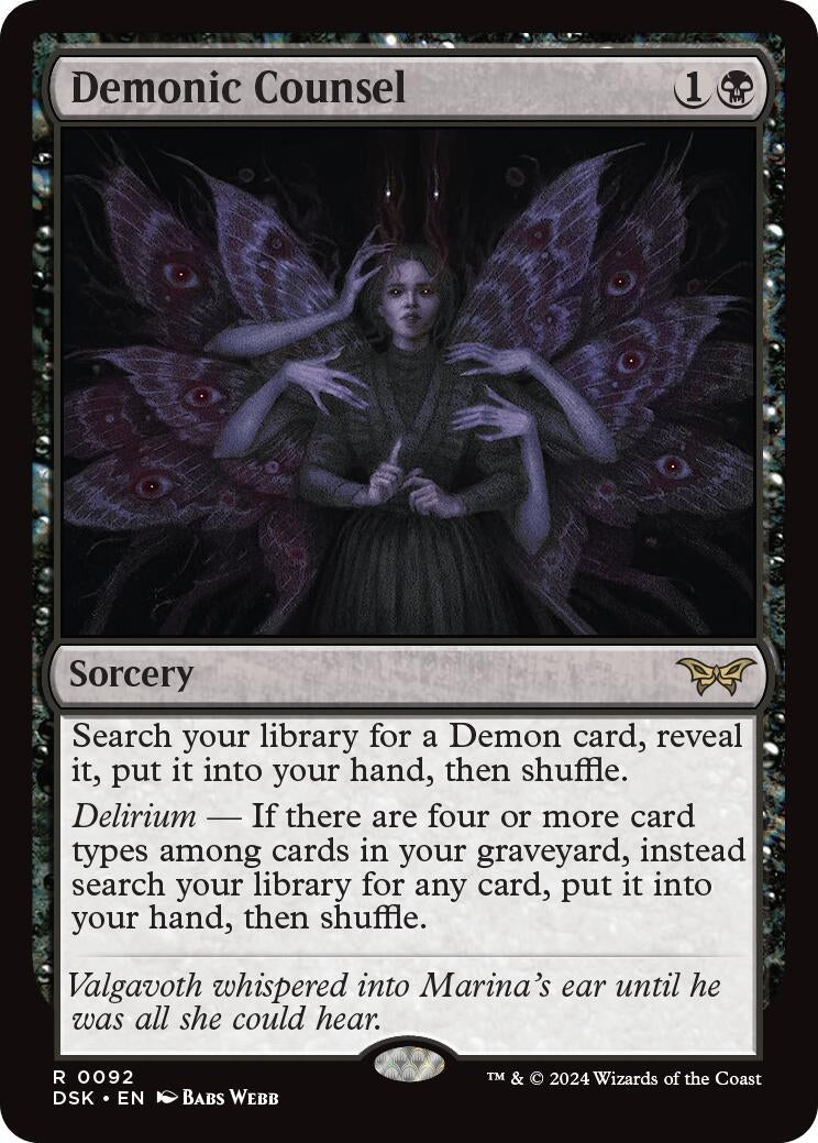 Image for Demonic Counsel (92) - Magic: The Gathering