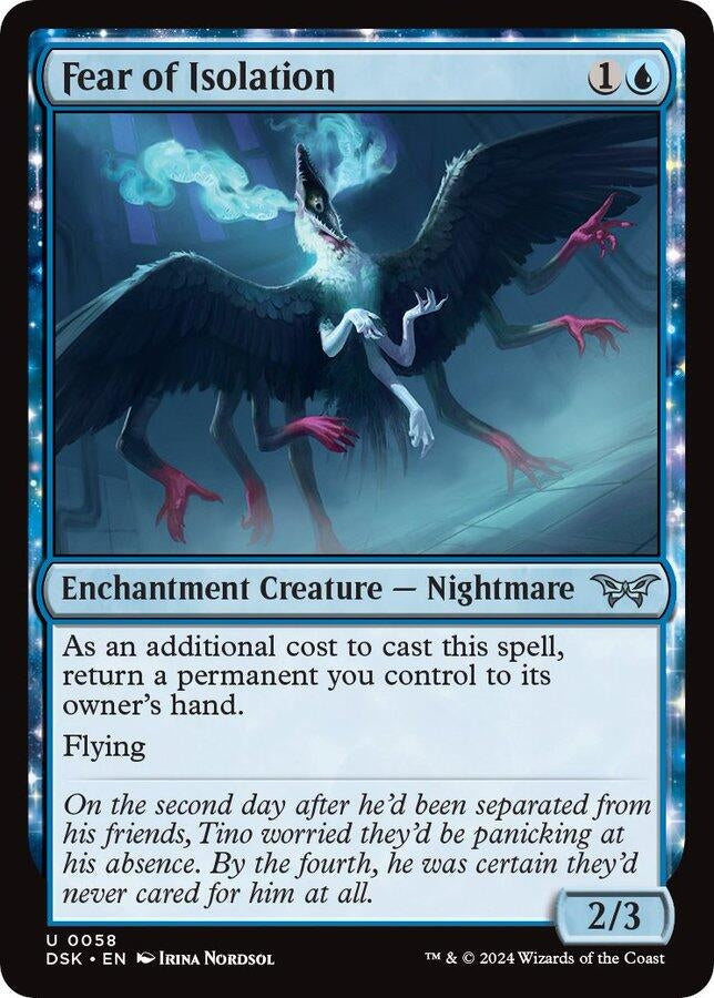 Image for Fear of Isolation (58) (Duskmourn: House of Horror) - Magic: The Gathering