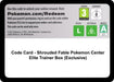 Image for Code Card - Shrouded Fable Pokemon Center Elite Trainer Box (Exclusive) (SV: Shrouded Fable) (SFA) - Pokemon