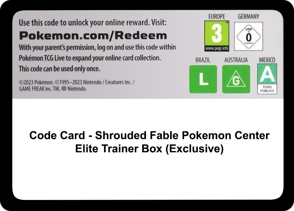 Image for Code Card - Shrouded Fable Pokemon Center Elite Trainer Box (Exclusive) (SV: Shrouded Fable) (SFA) - Pokemon