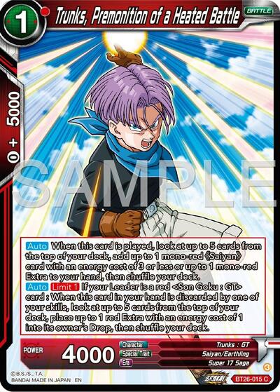 Trunks, Premonition of a Heated Battle - BT26-015