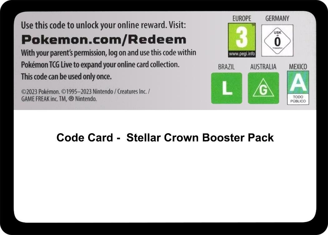 Image for Code Card - Stellar Crown Booster Pack (SV07: Stellar Crown) (SCR) - Pokemon