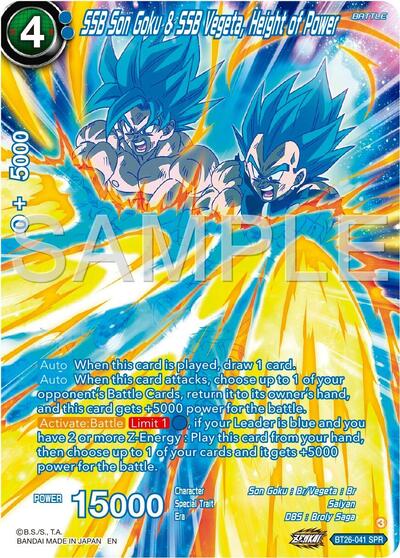 SSB Son Goku & SSB Vegeta, Height of Power (SPR) - BT26-041