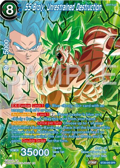 SS Broly, Unrestrained Destruction (SPR) - BT26-049