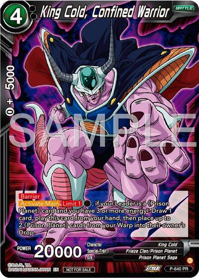 P-640  - King Cold, Confined Warrior (Zenkai Series Tournament Pack Vol.9)