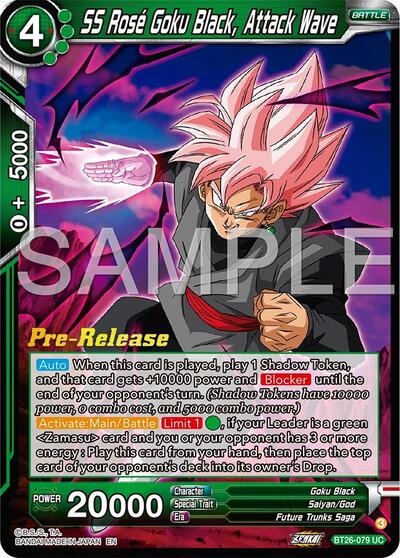 BT26-079 - PRE RELEASE STAMPED - SS Rose Goku Black, Attack Wave