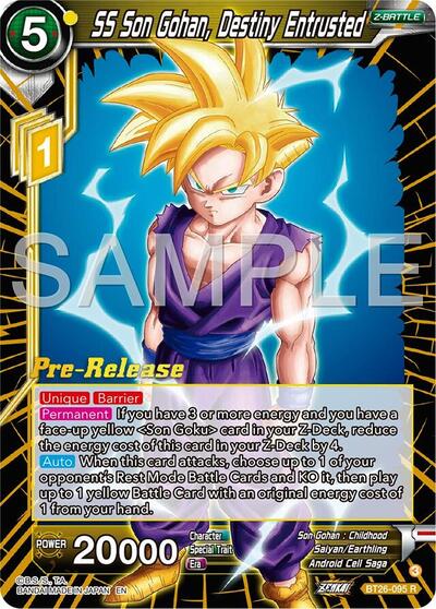BT26-095 - PRE RELEASE STAMPED - SS Son Gohan, Destiny Entrusted