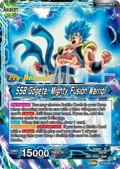 BT26-031 - PRE RELEASE STAMPED - Gogeta // SSB Gogeta, Mighty Fusion Warrior