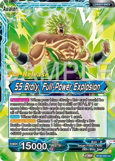 BT26-032 - PRE RELEASE STAMPED - Broly // SS Broly, Full-Power Explosion