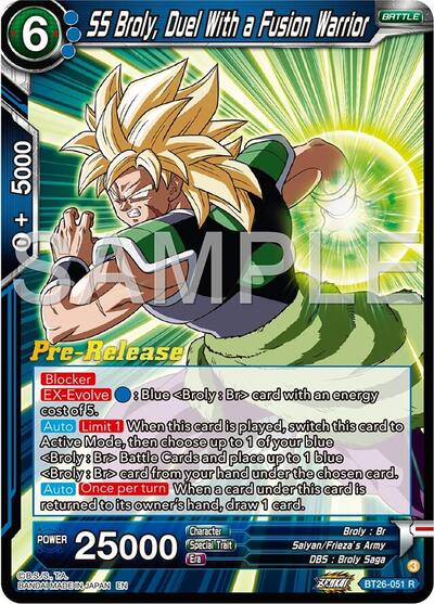 BT26-051 - PRE RELEASE STAMPED - SS Broly, Duel With a Fusion Warrior