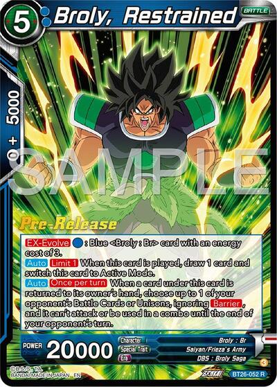 BT26-052 - PRE RELEASE STAMPED - Broly, Restrained