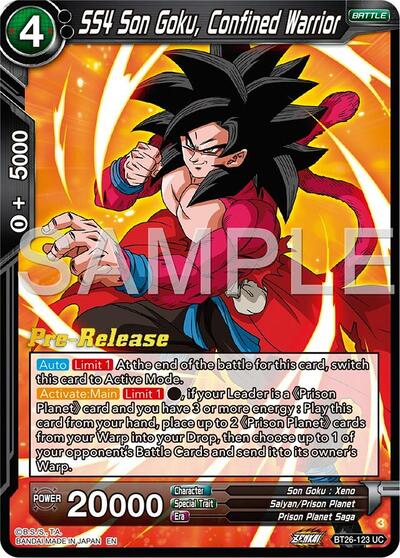 BT26-123 - PRE RELEASE STAMPED - SS4 Son Goku, Confined Warrior