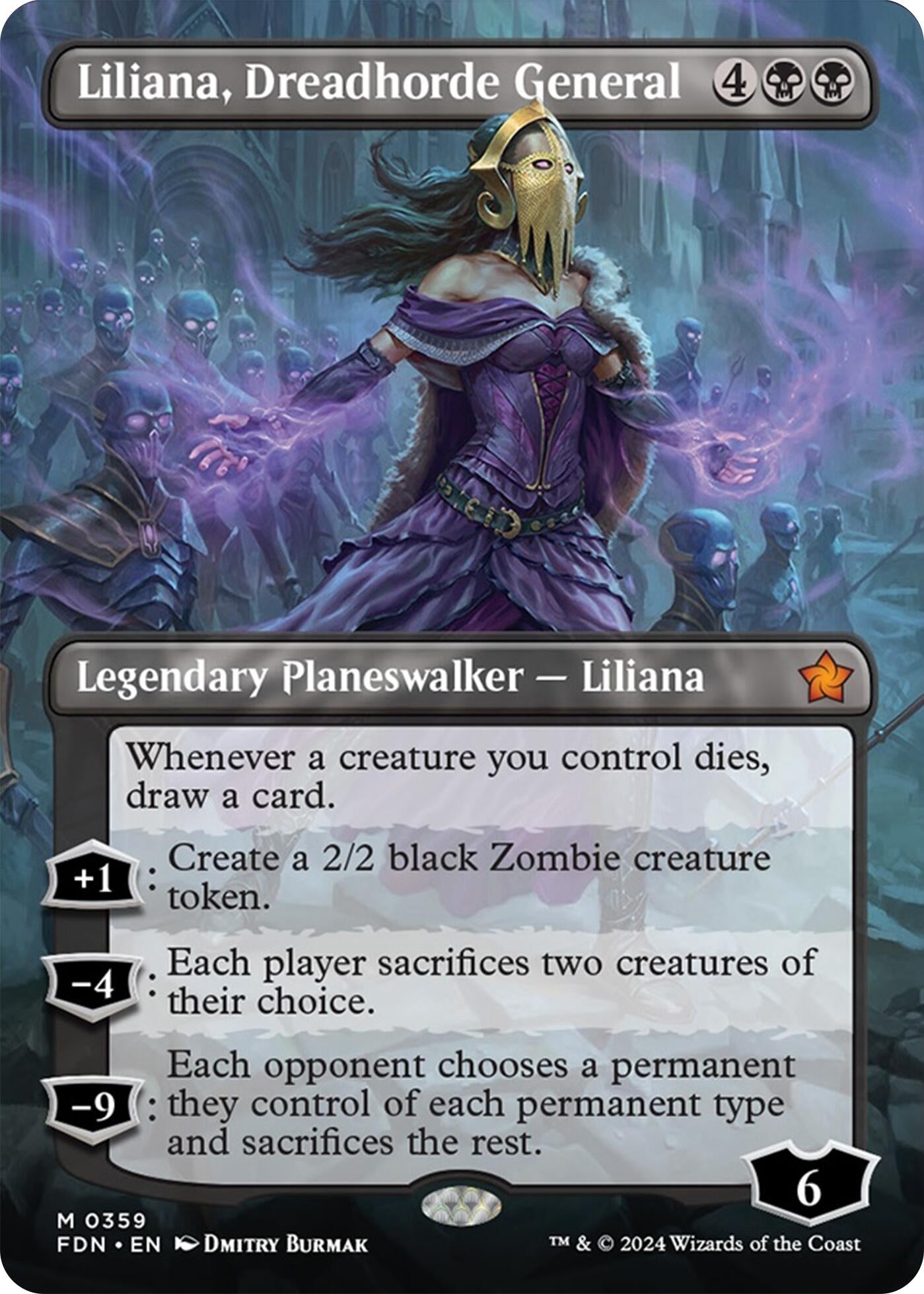 Image for Liliana, Dreadhorde General (Borderless) (359) (Foundations) - Magic: The Gathering