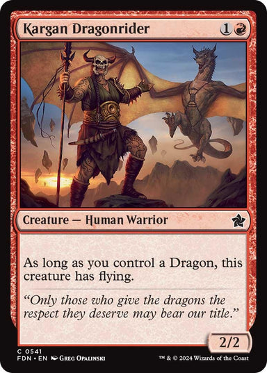 Image for Kargan Dragonrider (541) (Foundations) - Magic: The Gathering