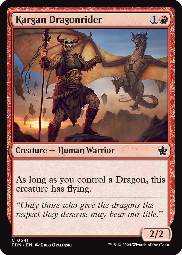 Image for Kargan Dragonrider (541) (Foundations) - Magic: The Gathering
