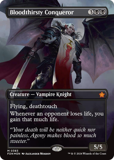 Image for Bloodthirsty Conqueror (Borderless) (Mana Foil) (383) (Foundations) - Magic: The Gathering