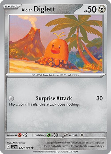 Image for Alolan Diglett (122/191) (SV08: Surging Sparks) (SSP) - Pokemon