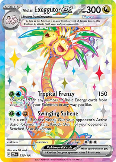 Image for Alolan Exeggutor ex (225/191) (SSP) - Pokemon