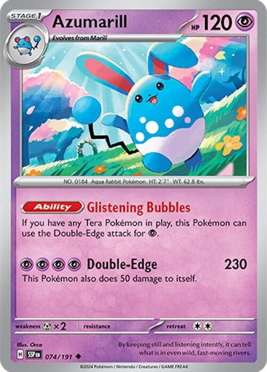 Image for Azumarill (074/191) (SV08: Surging Sparks) (SSP) - Pokemon