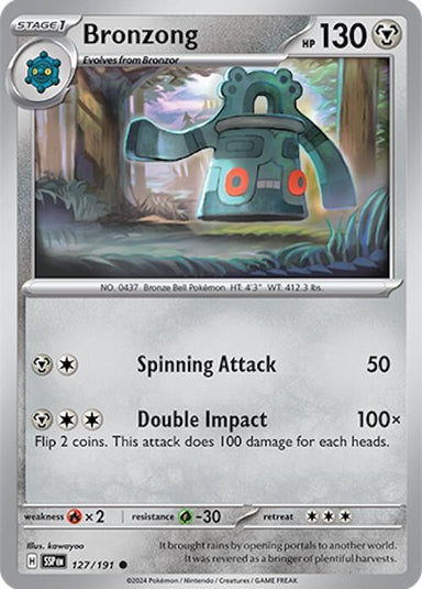 Image for Bronzong (127/191) (SV08: Surging Sparks) (SSP) - Pokemon
