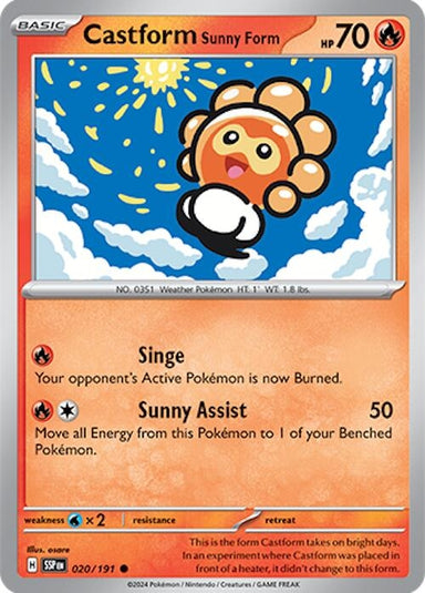 Image for Castform Sunny Form (020/191) (SV08: Surging Sparks) (SSP) - Pokemon