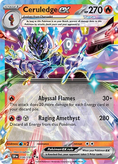 Image for Ceruledge ex (036/191) (SV08: Surging Sparks) (SSP) - Pokemon