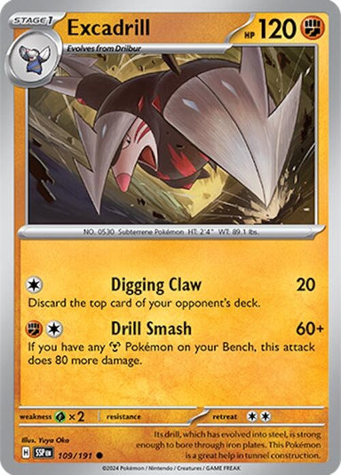 Image for Excadrill (109/191) (SV08: Surging Sparks) (SSP) - Pokemon