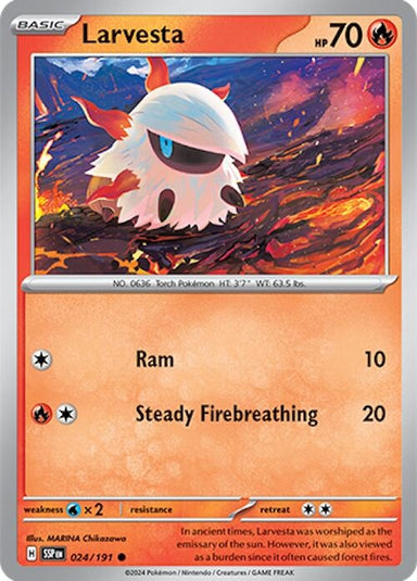Image for Larvesta (024/191) (SV08: Surging Sparks) (SSP) - Pokemon