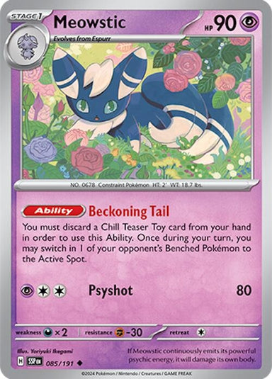 Image for Meowstic (085/191) (SV08: Surging Sparks) (SSP) - Pokemon