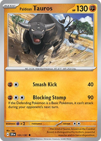 Image for Paldean Tauros (101/191) (SV08: Surging Sparks) (SSP) - Pokemon